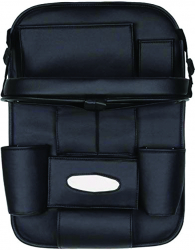 Organizator auto multifunctional universal pentru scaun din Piele Ecologica pentru organizarea obiectelor din masina cu tavita Negru - Phu 