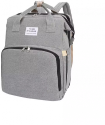 Rucsac multifunctional pentru bebelusi cu patut extensibil model unisex gri 