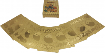 Set cartonase Pokemon IdeallStore® Gold GTX editie de colectie 55 bucati aurii