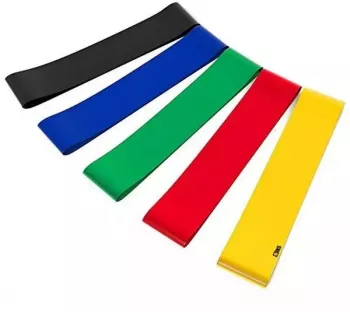 Set de 5 benzi elastice SIKS rezistenta din latex pentru antrenament sala fitness yoga pilates gimnastica de recuperare 5 niveluri de 