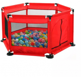 Tarc de joaca metalic pentru copii 128 x 113 x 65 cm rosu 