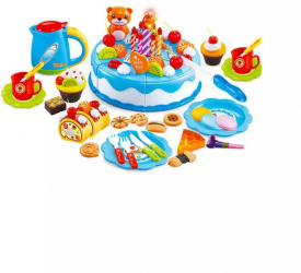 Tort cu 80 de accesorii feliabil pentru copii culoare albastru 