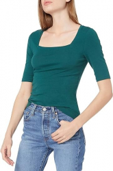 Tricou Amazon Essentials pentru femei cu maneca scurta cu decolteu patrat Marimea S - OUTLET 