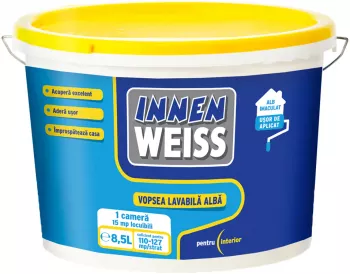 Vopsea lavabila INNENWEISS alba pentru interior 8.5L
