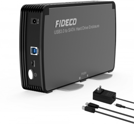 Carcasa pentru hard disk FIDECO din aluminiu cu ventilator de racire Rack HDD/SSD SATA de 2 5/3 5 inchi adaptor de alimentare USB 3.0/ 