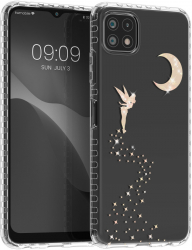 Husa Kwmobile pentru Samsung Galaxy A22 5G Silicon Transparent/Auriu 58363.01 