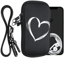 Husa Universala Kwmobile marime M - 5 5 inch Neopren Negru/Alb 58701.2.02 