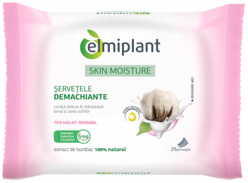 Servetele Demachiante pentru Ten Uscat/Sensibil Elmiplant Skin Moisture 25 Servetele/Pachet-ROSAR15718 