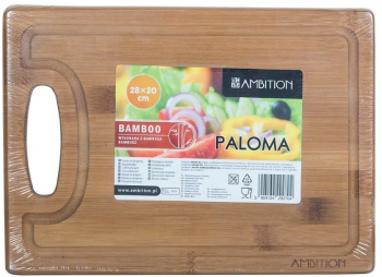 Tocator bambus cu maner 28x20cm dreptunghiular AMBITION Paloma 