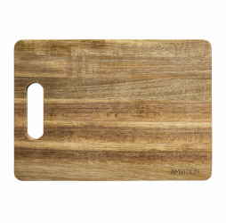 Tocator dreptunghiular cu maner din lemn de salcam 28x20cm AMBITION Parma 