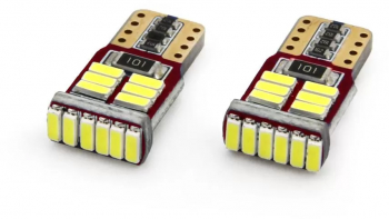 Set becuri LED CANBUS T10e W5W 18 SMD Alb 12V 