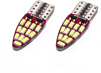 Set becuri LED CANBUS T10e W5W 24 SMD Alb 12V 