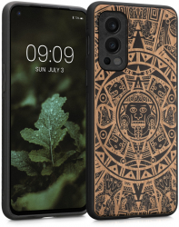 Husa Kwmobile pentru OnePlus Nord 2 5G Lemn Maro/Negru 56448.08 