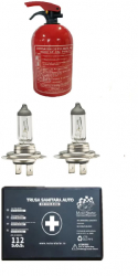 Kit siguranta auto valabilitate 5 ani Trusa medicala Stingator cu pulbere Becuri H7 12V 55W 