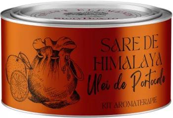 Difuzor Aromaterapie cu Sare de Himalaya si Ulei de Portocale 