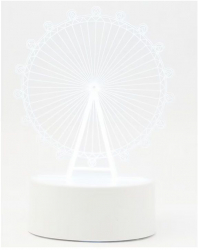 Lampa LED decorativa 3D eMazing in forma de roata panoramica inaltime 20 cm si lumina multicolora 