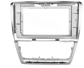 Rama Adaptoare pentru Navigatii Auto de 10 Inch Compatibila cu Skoda Octavia II 2009-2013 Culoare Argintiu 