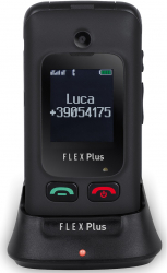 Telefon seniori Trevi Italia pliabil dubludisplay butoane mari camera radio difuzor lanterna 5 numere cu functie SOS bluetooth