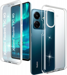 Husa 360 compatibila cu Xiaomi Redmi 13C - V2 Transparent fata si spate
