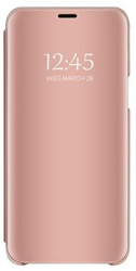 Husa compatibila cu Samsung Galaxy A32 5G Clear View Flip Mirror Stand Roz/Pink 