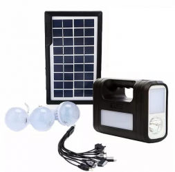 Sistem Solar Cu Panou Solar 3 Becuri Incluse Led Smd 3 X Lampi Incarcare Solara Incarcare Dispozitive Usb 5v Negru 