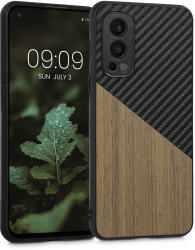 Husa Kwmobile pentru OnePlus Nord 2 5G Lemn Maro/Negru 57498.01