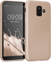 Husa Kwmobile pentru Samsung Galaxy A6 2018 Silicon Auriu 46374.66 