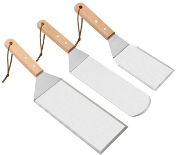 Set 3 spatule pentru gratar eMazing din metal margini subtiri suprafata antiaderenta rezistente la temperaturi ridicate maner ergonomic 