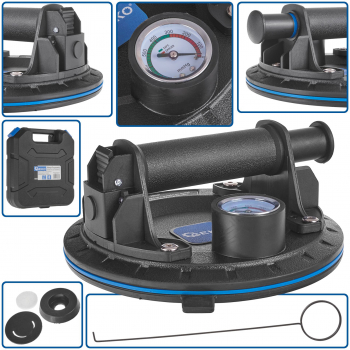 Ventuza cu vid si manometru pentru transportat si montat sticla 200 mm 170kg Geko G02457 