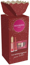 Set Ruj lichid mat 08 3.5 ml + Oja Lets Get Red y 9 ml+ Paleta cu farduri pentru pleoape Copu de Coeur 8.4 g Bourjois Rouge Velvet Ink Lo