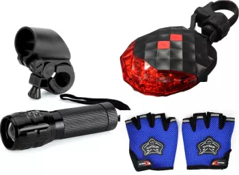 Far fata zoom stop spate laser manusi half finger set kit complet accesorii bicicleta 