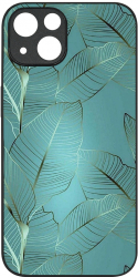 Husa BestCase Slim Glassy Comp Cu Apple iPhone 14 Plus Blue Feathers HD Colors Prot camera G 1162