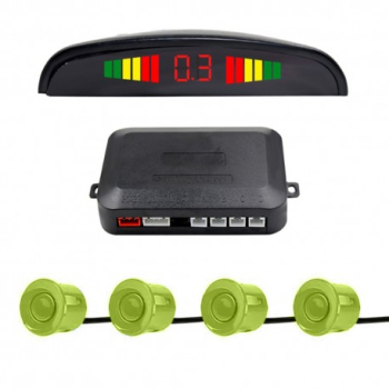 Set Senzori Parcare Auto Detector Parktronic Display Radar Monitor 4 Senzori Negru/Verde 