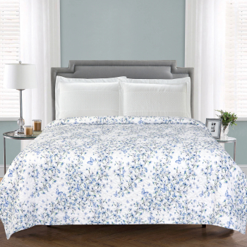 Cuvertura matlasata Zia Heinner Home 200x220 cm microfibra alb / bleu 