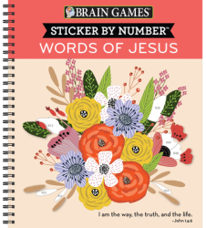 Brain Games - Sticker by Number Words of Jesus 28 Images to Sticker - Publications International Lt 