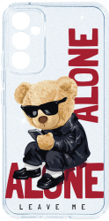 Husa BestCase Comp Cu Samsung Galaxy A14 5G Leave Me Alone Teddy Bear Camera Prot 2MM Crystal Glitter Grey ST 922 
