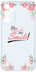 Husa BestCase Comp Cu Samsung Galaxy A14 5G Make Me Smile Camera Prot 2MM Crystal Glitter Grey ST 4 