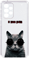 Husa BestCase Comp Cu Samsung Galaxy A52 I See You Camera Prot 2MM Crystal Glitter Grey ST 9 