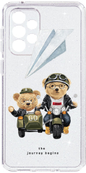 Husa BestCase Comp Cu Samsung Galaxy A33 5G Teddy On The Road Camera Prot 2MM Crystal Glitter Grey ST 932 