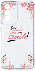 Husa BestCase Comp Cu Samsung Galaxy S21 FE Make Me Smile Camera Prot 2MM Crystal Glitter Grey ST 4 