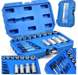 Set complet extractoare suruburi deteriorate rupte piulite rotunjite 17 piese G30035 