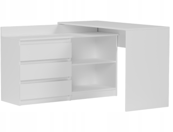 Framire Set birou coltar si comoda 120x50 N-15 alb biale 