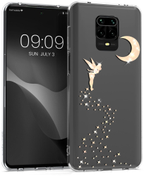 Husa Kwmobile pentru Xiaomi Redmi Note 9S/Redmi Note 9 Pro/Redmi Note 9 Pro Max Silicon Transparent/Auriu 52149.10 