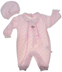 Set 2 piese salopeta cu maneca lunga si caciula pentru fete Minijunior MJ0105-75 Roz 