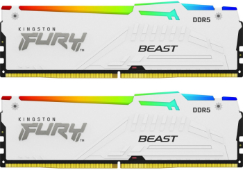 Memorie Kingston FURY Beast RGB White 32GB DDR5 6800MHz CL34 Dual Channel Kit 