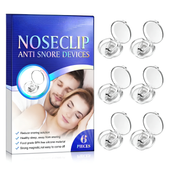 Dispozitiv nazal anti-sforait portabil dimensiuni reduse sistem prindere clips silicon cu magneti incorporati transparent 