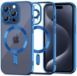 Husa Tech-Protect Magshine MagSafe pentru Apple iPhone 15 Pro Max Albastru inchis