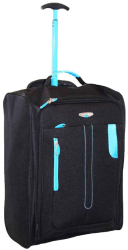 Troler cabina avion 2 roti 3 manere negru/albastru 50 x 38 cm Vivo JBTB53 