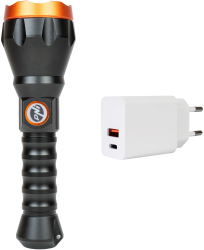 Lanterna PNI Adventure F550 Crystal LED 10W din aluminiu 500lm pana la 700m 4000mAh IPX6 cu alimentator PNI CHG300 inclus 