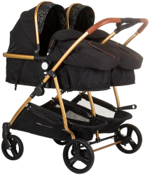 Carucior gemeni Chipolino Duo Smart 2 in 1 obsidian leaves 